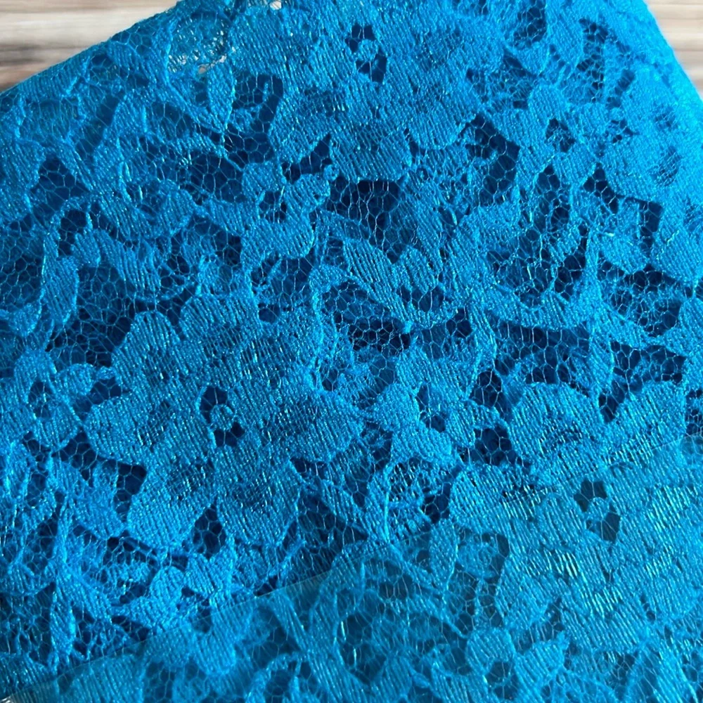 Fabric by the Yard Remnant Malibu Blue Rachelle Lace
